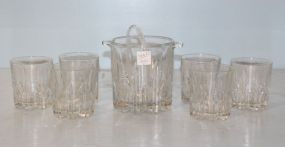 Lead Crystal Ice Bucket and Six Tumblers