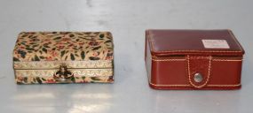 Cowhide Leather Box and Cloth Hinged Box