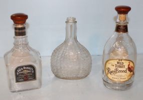 Jack Daniels Bottle, Wild Turkey Bottle, Clear Bottle