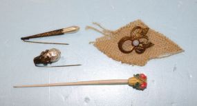 Two Hat Pins, Decorative Dress Pin, Hair Stick