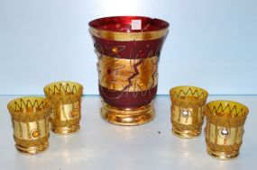 Decorative Vase, Four Cups
