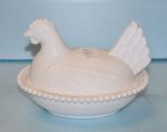 Milk Glass Hen on Nest