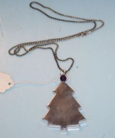Pewter Christmas Tree Pendant on Chain