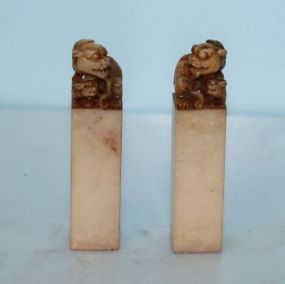 Two Chinese Soapstone Stamps