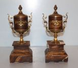 Faux Marble, Brass Bookends