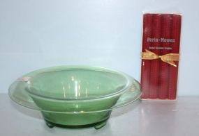 Green Glass Center Bowl