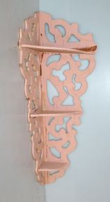 Painted Pink Victorian Corner Shelf