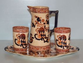 Imari Style Pitcher, Two Tumblers, Tray