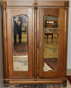 Oak Claw foot Double Door Armoire