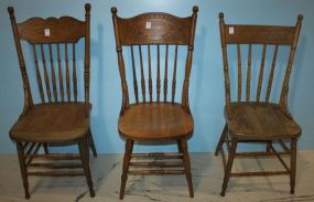 Three Pressed Back Side Chairs