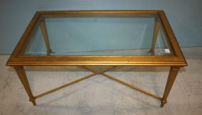 Beveled Glass Painted Gold Coffee Table