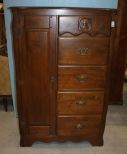 Contemporary Chest with Four Drawers, Door on Other Side