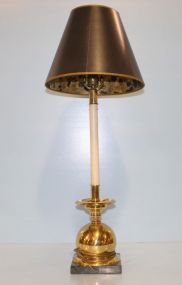 Brass Table Lamp with Marble Base