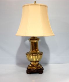 Two Large Brass Table Lamps