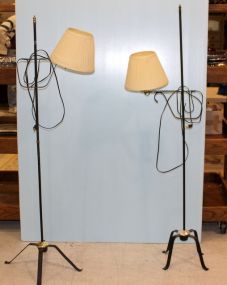Two Vintage Iron Floor Lamps