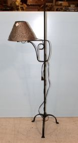 Iron Floor Lamp with Tin Shade