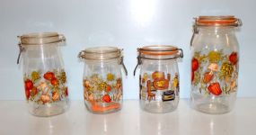 Set of Four Glass Canister Jars