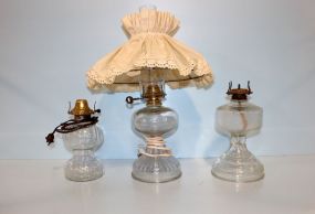 Three Glass Oil Lamps