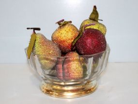 Glass Bowl with Decorative Fruit