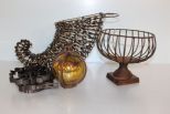 Metal Cornucopia, Iron Compote, Cookie Cutters