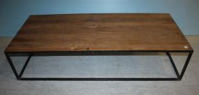 Metal Base with Wood Top Coffee Table