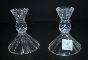 Pair of Clear Candle Holders