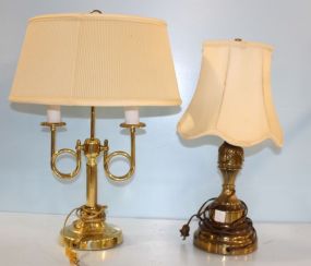 Two Brass Table Lamps