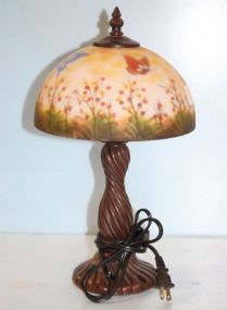 Reverse Hand Painted Lamp