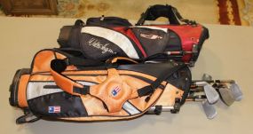 Five Hagen Golf Clubs, and Tow Bags