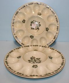 Two Holly Collection Egg Plates