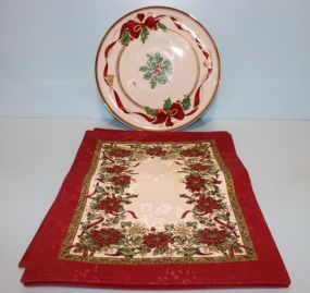 Four Placemats, Christopher Radko Round Tray