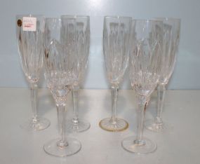Set of Six French Lead Crystal Champagnes
