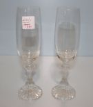 Two Champagne Glasses with Swirl Bases