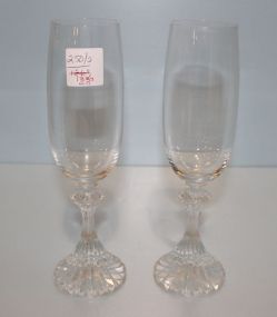 Two Champagne Glasses with Swirl Bases