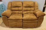 Tan Reclining Rocking Loveseat