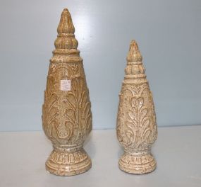 Two Ceramic Decorative Finials