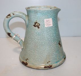 Blue Cracked Ceramic Pitcher