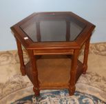 Glass Top Hexagon Table