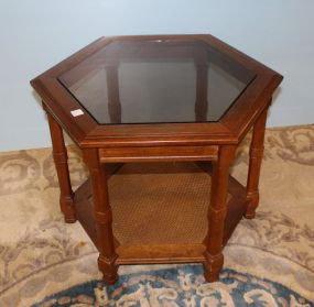 Glass Top Hexagon Table