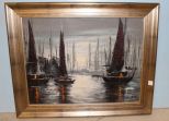 Oil on Canvas of Sailboats