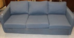 Blue and Pink Upholstered Sleeper Sofa