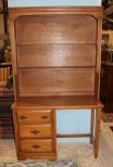 Oak Desk with Bookshelf Top