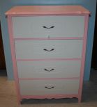 Hand Brushed Distressed Painted Four Drawer Chest