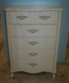 Hand Brushed Distressed Painted French Provincial Hiboy