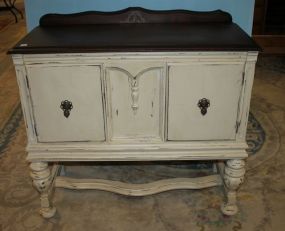 Hand Brushed Distressed Painted Walnut Depression Server