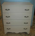 Hand Brushed Distressed Painted Four Drawer Chest