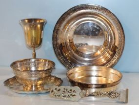 Round Bowl Tongs, Small Silverplate Dishes, Goblet
