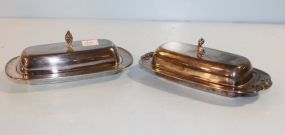 Two Covered Butter Dishes