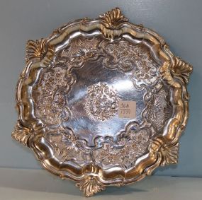 Footed Ornate Silverplate Tray