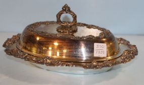 Ornate Oval Silverplate Covered Dish